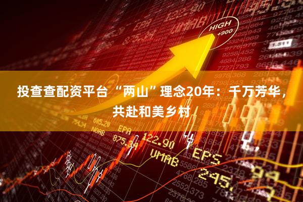 投查查配资平台 “两山”理念20年：千万芳华，共赴和美乡村
